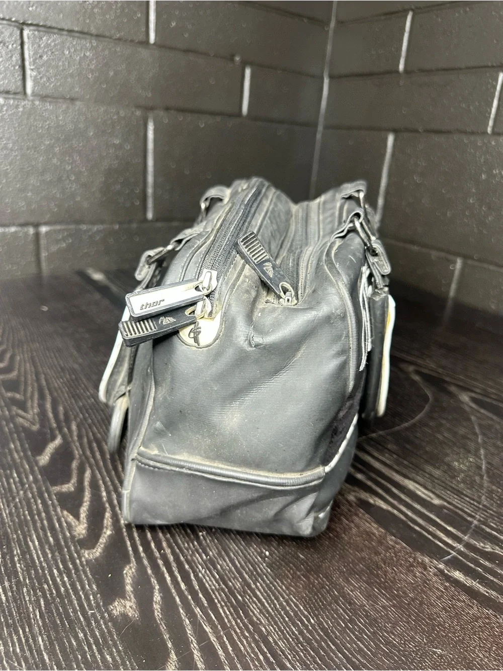 Thor brand - Black Logo Script Top-Handle Bag w White Accents - Purse
